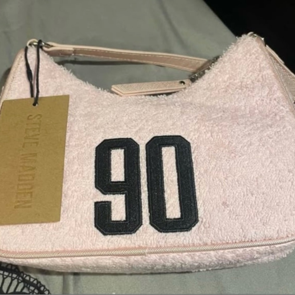 Steve Madden Blush Pink Shoulder Bag with Black Accent